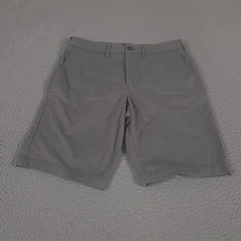 Express Shorts Mens 30 Gray Slim Fit Cotton Blend Stretch Chino Casual 10" Beach